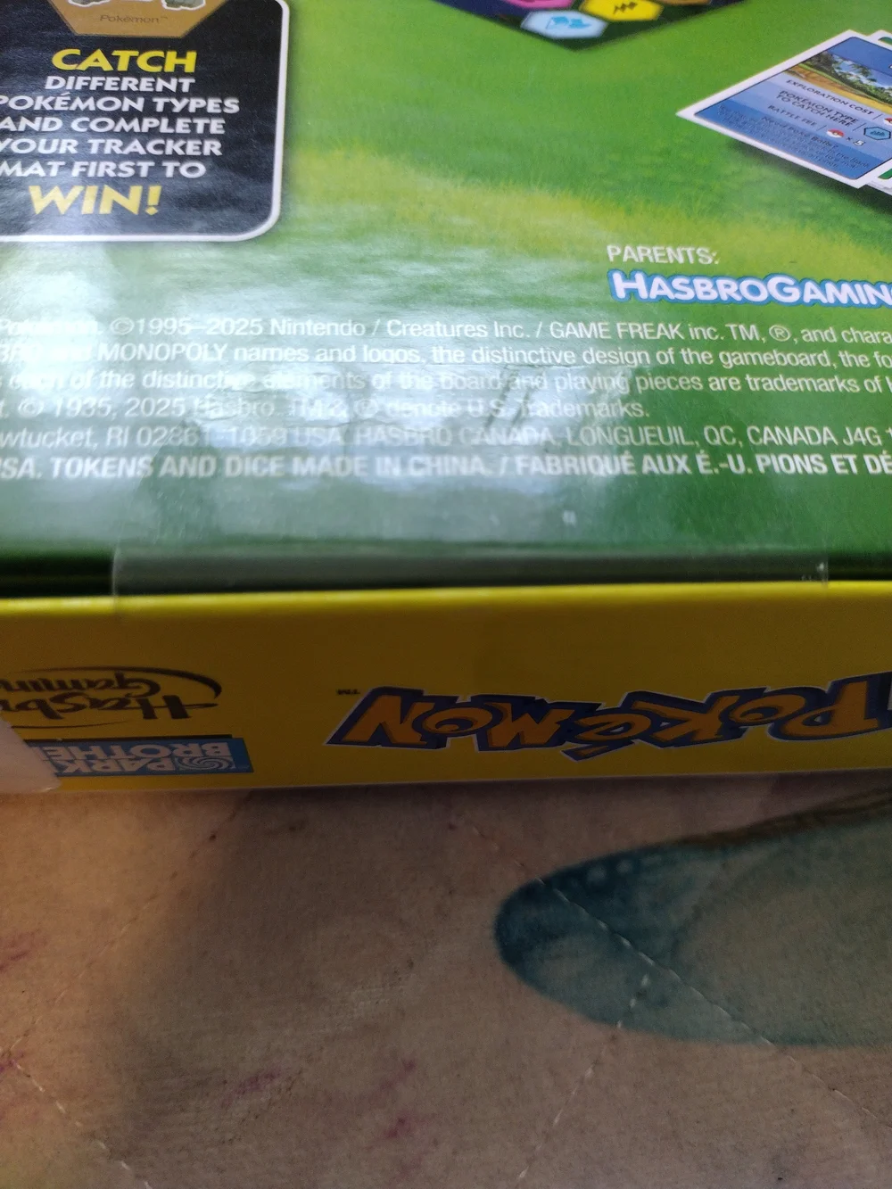 Pokemon Monopoly Board Game - Red, Blue, Green, Yellow, White